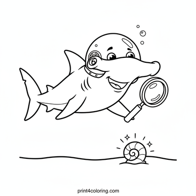 Hammerhead's Deep Sea Discovery - free printable coloring page