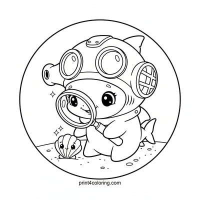 Cozy Hammerhead's Deep Sea Shell Search - free printable coloring page