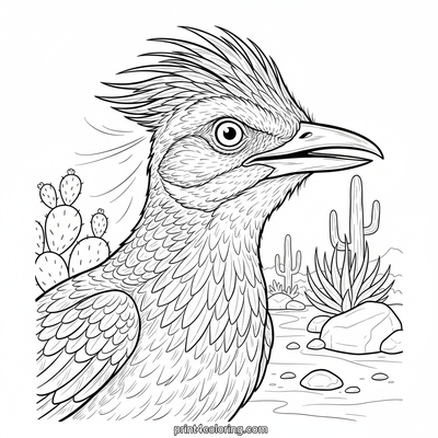 Roadrunner's Desert Sprint - free printable coloring page