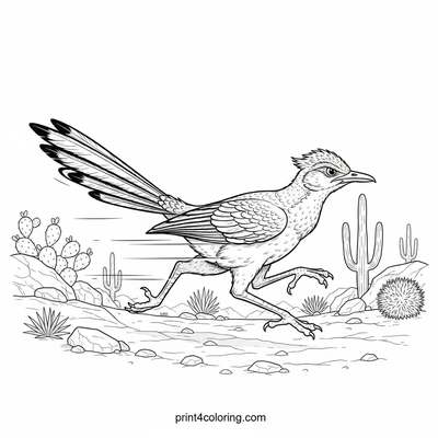 Desert Dash: Roadrunner's Rocky Race - free printable coloring page