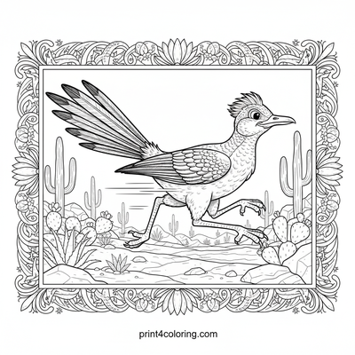 Roadrunner's Desert Dash - free printable coloring page
