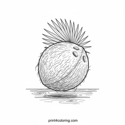Exotic Coconut Study: A Tropical Masterpiece - free printable coloring page