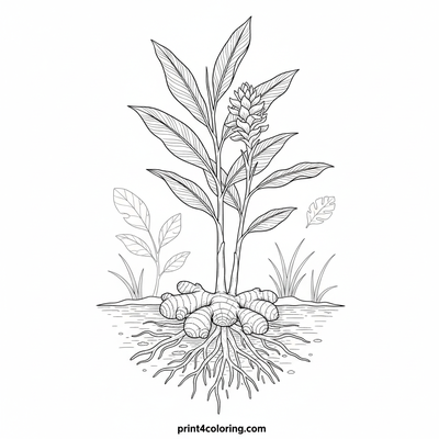 The Secret Life of Ginger: Roots, Shoots, and Blooms - free printable coloring page