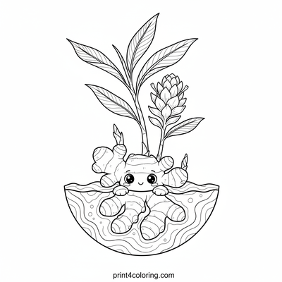 Intricate Ginger Garden - free printable coloring page