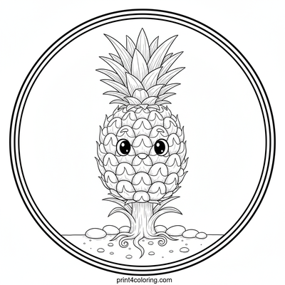 Cozy Pineapple Patch: A Botanical Adventure - free printable coloring page