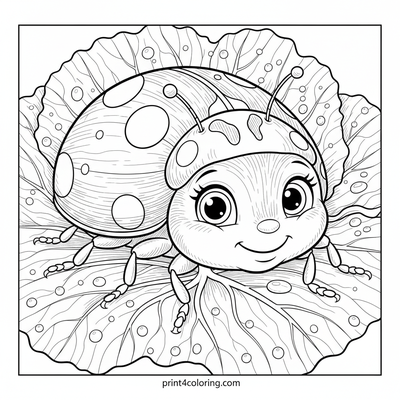 The Ladybug's Glistening Cabbage Journey - free printable coloring page
