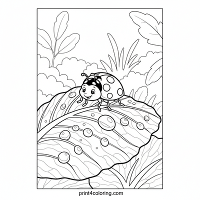 Ladybug's Glistening Cabbage Journey - free printable coloring page