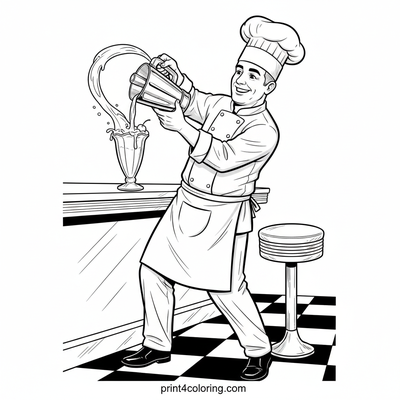 Vintage Diner Milkshake Masterpiece - free printable coloring page