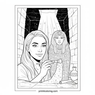 Unearthing Pharaoh's Secrets - free printable coloring page