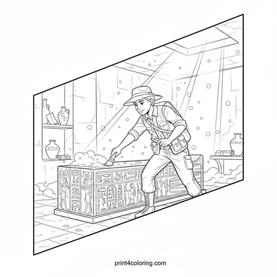 Unearthing Ancient Wonders: The Archaeologist's Discovery - free printable coloring page