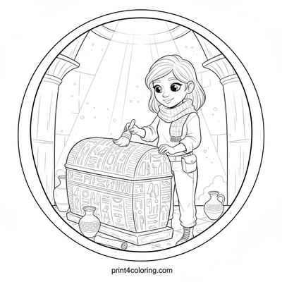The Sunlit Sarcophagus Discovery - free printable coloring page