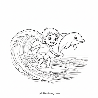 Joyful Dolphin Surf Ride