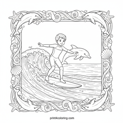 Surfing coloring pages preview