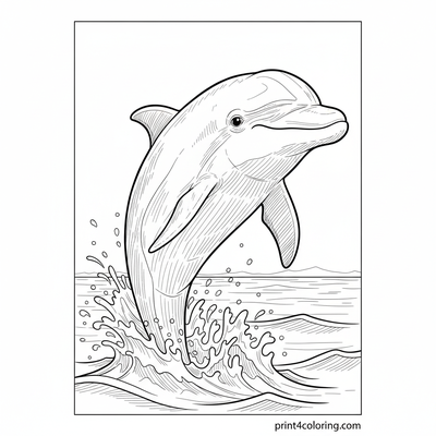 Oceanic Acrobat: Dolphin's Sunny Leap - free printable coloring page