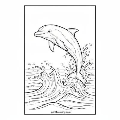 Majestic Dolphin's Sunny Leap - free printable coloring page