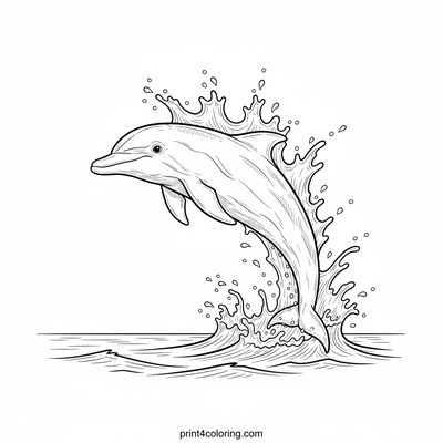 Majestic Dolphin's Sunny Leap - free printable coloring page