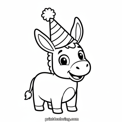 Donkey's Grand Hat Parade - free printable coloring page