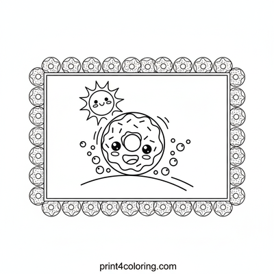 Happy Donut's Rolling Hill Adventure - free printable coloring page