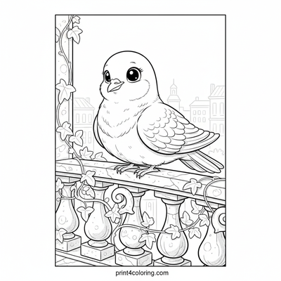 Elegant Dove on a Historic Balcony