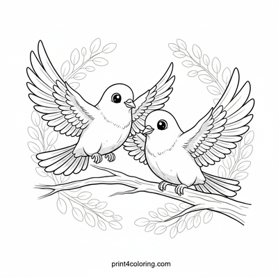 Graceful Doves Soaring High - free printable coloring page
