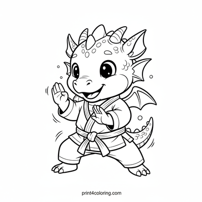 Little Dragon's Gentle Dojo Block - free printable coloring page