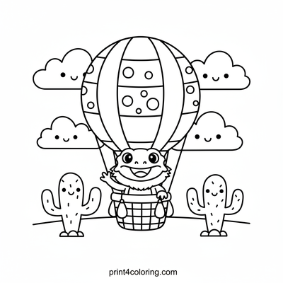 Waving Dragon's Whimsical Sky Ride - free printable coloring page