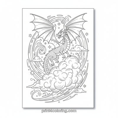 Skyrider Dragon's Joyride - free printable coloring page