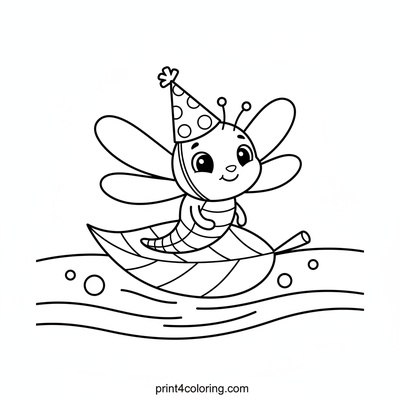 The Dragonfly's Comical River Ride - free printable coloring page