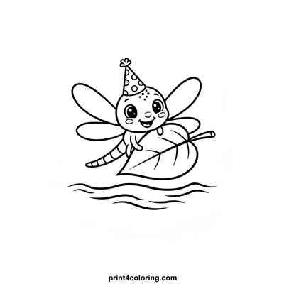 Silly Dragonfly's River Float - free printable coloring page
