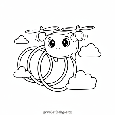 High-Flying Drone Adventure Race - free printable coloring page