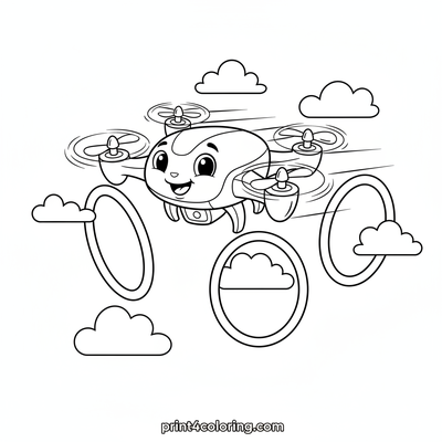 High-Flying Drone Race Challenge - free printable coloring page