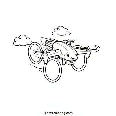 Cloud Hoops Drone Adventure Race - free printable coloring page