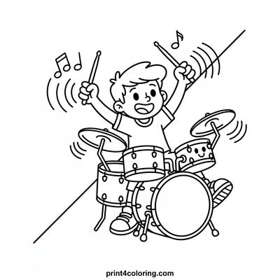 Joyful Drummer's Big Beat - free printable coloring page