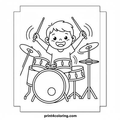 Little Drummer's Big Beat! - free printable coloring page