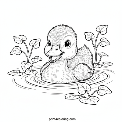 Ducklings' Watercress Stream Adventure - free printable coloring page