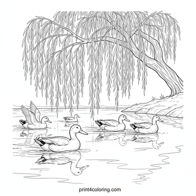 Graceful Gliders Under Willows