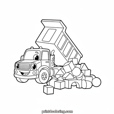 Happy Hauler's Block Party - free printable coloring page