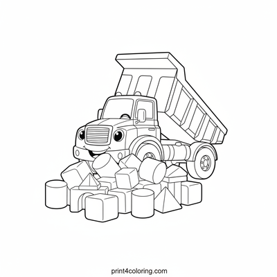 Happy Hauler's Block Party - free printable coloring page