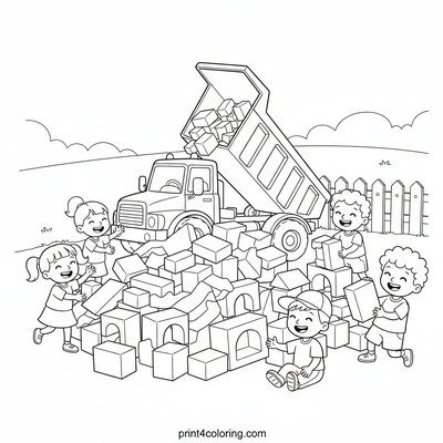 The Great Block Drop! - free printable coloring page