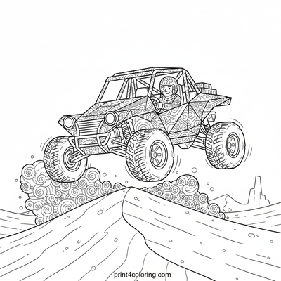 Desert Dash Extreme: High-Flying Dune Buggy Adventure - free printable coloring page