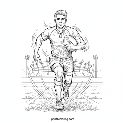Rugby Rush: The Champion's Dash - free printable coloring page