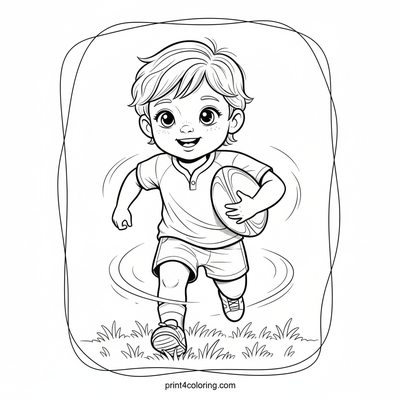 Rugby Champion's Dynamic Dash - free printable coloring page