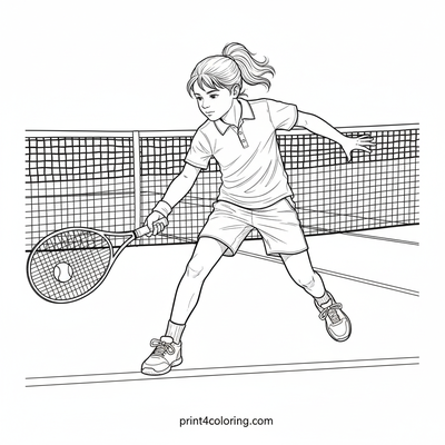 Tennis Pro in Training: The Drop Shot - free printable coloring page
