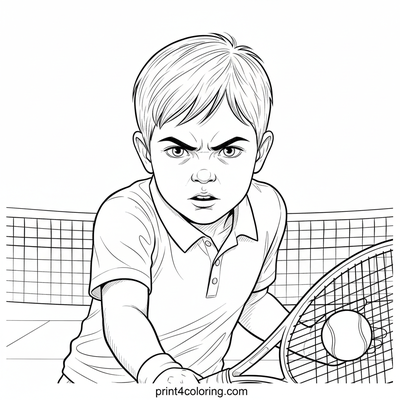 Tennis Ace: Dynamic Drop Shot - free printable coloring page