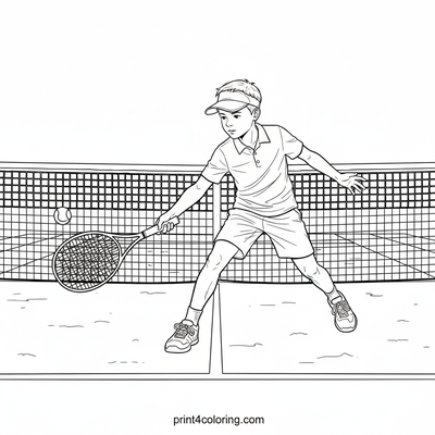 Tennis Prodigy's Perfect Drop Shot - free printable coloring page