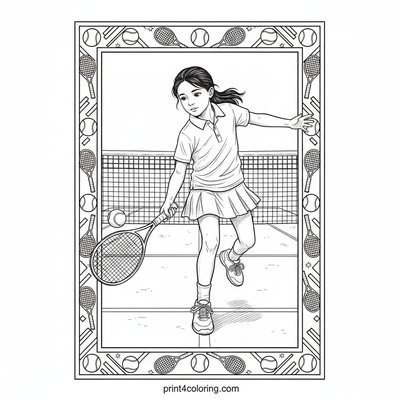 Tennis Prodigy Drop Shot - free printable coloring page