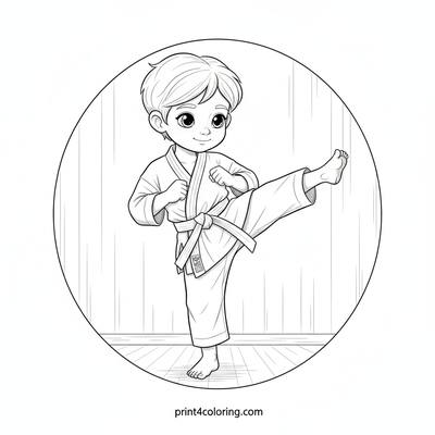 Focused Power: High Kick Master - free printable coloring page