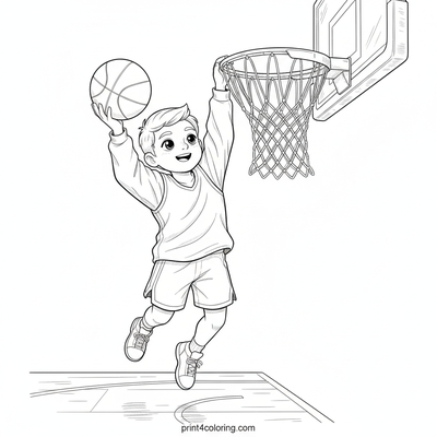 The Perfect Slam Dunk - free printable coloring page