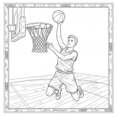 Slam Dunk Sensation: Pattern Power - free printable coloring page