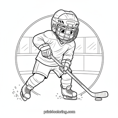 Ice Hockey Slapshot Star - free printable coloring page